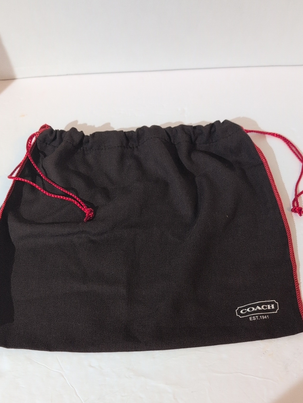 COACH Brown Dust Bag with Red Trim and Drawstrings